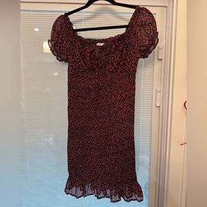 Timing Red and Black Bodycon Midi Dress